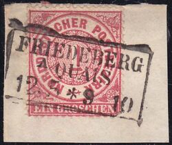 Nr. 1036 - Nachverwendeter Preuenstempel - Friedberg A. / Quais / R3