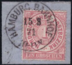 Nr. 1366 A - Nachverwendeter Preuenstempel - Hamburg Bahnhof / K1