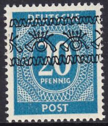 1948  Freimarken: Ziffernserie mit Bandaufdruck  VI K