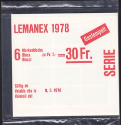 1978  Nationale Briefmarkenausstellung LEMANEX 78 - Blocksatz