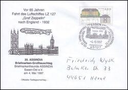 1997  Fahrt des Luftschiffes LZ 127 "Graf Zeppelin" nach England
