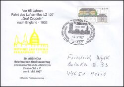 1997  Fahrt des Luftschiffes LZ 127 "Graf Zeppelin" nach England