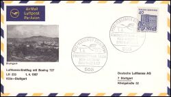 1967  Lufthansa Erstflug mit Boeing 727 von Köln - Stuttgart
