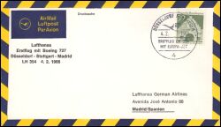 1966  Lufthansa Erstflug mit Boeing 727 von Düsseldorf - Madrid