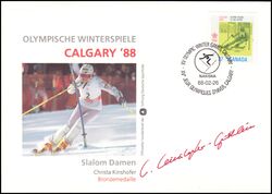 1988  Sonderbeleg zu den Olympischen Spielen 1988 - Slalom Damen