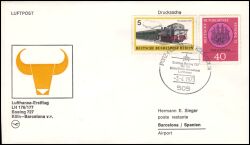 1973  Lufthansa Erstflug mit Boeing 727 von Köln - Frankfurt