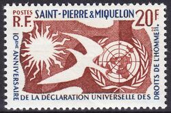 St. Pierre & Miquelon 1958  10. Jahrestag der Erklrung der Menschenrechte