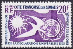 Franz. Somaliküste 1958  10. Jahrestag der Erklärung der Menschenrechte