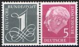 1958  Freimarken: Theodor Heuss / Ziffernzeichnung -...