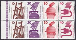 1972  Freimarken: Unfallverhütung - Heftchenblatt aus Bogen