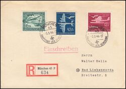 1944  25 Jahre Deutscher Luftpostdienst auf R-Brief