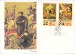 1989  Numisbrief - 500. Geburtstag von Thomas Müntzer