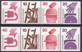 1974  Freimarken: Unfallverhütung - Zusammendrucke...