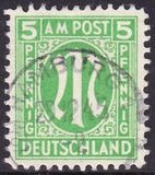 1945  Freimarke: AM-Post  deutscher Druck mit Plattenfehler
