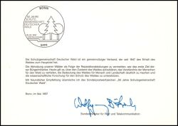 1997  Ministerkarte - 50 Jahre Schutzgemeinschaft Deutscher Wald