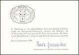 1979  Ministerkarte - Freimarke: Burgen und Schlösser