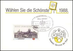 1989  Werbekarte der DBP - Wahl der Schönsten