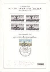 1988  Schwarzdruck der Automaten-Postwertzeichen Berlin