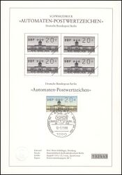 1988  Schwarzdruck der Automaten-Postwertzeichen Berlin