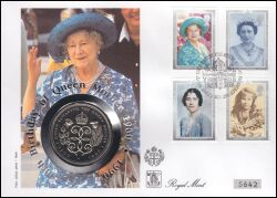 1990  Numisbrief - 90. Geburtstag von Königinmutter Elisabeth