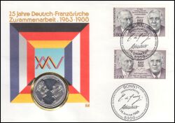 1993  Numisbrief - 25 Jahre deutsch-französische Zusammenarbeit