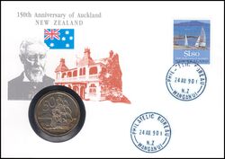 1990  Numisbrief - 150 Jahre Auckland