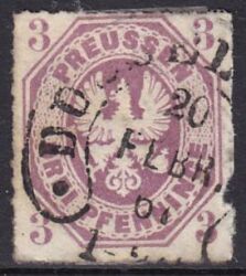 1865  Freimarke: Preußischer Adler im Achteck mit Hufeisenstempel