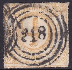 1865  Freimarke: Ziffern im Kreis - durchstochen