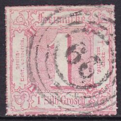 1866  Freimarke: Ziffern - zentrisch durchstochen