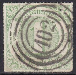 1866  Freimarke: Ziffern - zentrisch durchstochen