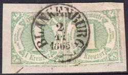 1865  Freimarke: Ziffern im Kreis - durchstochen