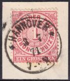 Nr. 0136  - Nachverwendeter Hannoverstempel - Hannover / K1