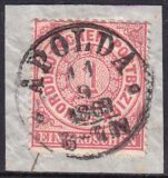 Nr. 0013 - Nachverwendeter Turn u. Taxisstempel - Apolda...