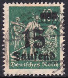 1923  Freimarke mit neuem Wertaufdruck