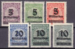 1923  Freimarke: Rosettenmuster mit neuem Wertaufdruck