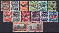 1939  Freimarken von Danzig mit Aufdruck "Deutsches Reich"