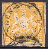 1859  Freimarke: Wappen von Württemberg ohne Seidenfaden