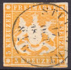 1859  Freimarke: Wappen von Württemberg ohne Seidenfaden