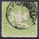 1865  Freimarke: Wappen von Württemberg - durchstochen