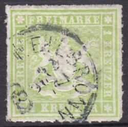 1865  Freimarke: Wappen von Württemberg - durchstochen