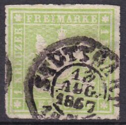 1865  Freimarke: Wappen von Württemberg - durchstochen