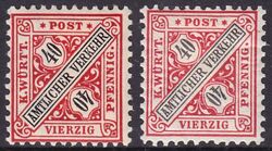 1896  Dienstmarken: Ziffern in Schildern in neuen Wertstufen