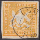 1859  Freimarke: Wappen von Württemberg ohne...