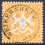 1860  Freimarke: Wappen von Württemberg dickes Papier