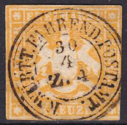 1859  Freimarke: Wappen von Württemberg ohne Seidenfaden
