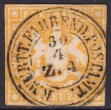 1859  Freimarke: Wappen von Württemberg ohne...