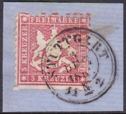 1863  Freimarke: Wappen von Württemberg