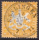 1861  Freimarke: Wappen von Württemberg dünnes...
