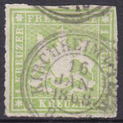 1865  Freimarke: Wappen von Württemberg - durchstochen