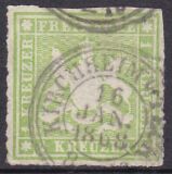 1865  Freimarke: Wappen von Württemberg - durchstochen